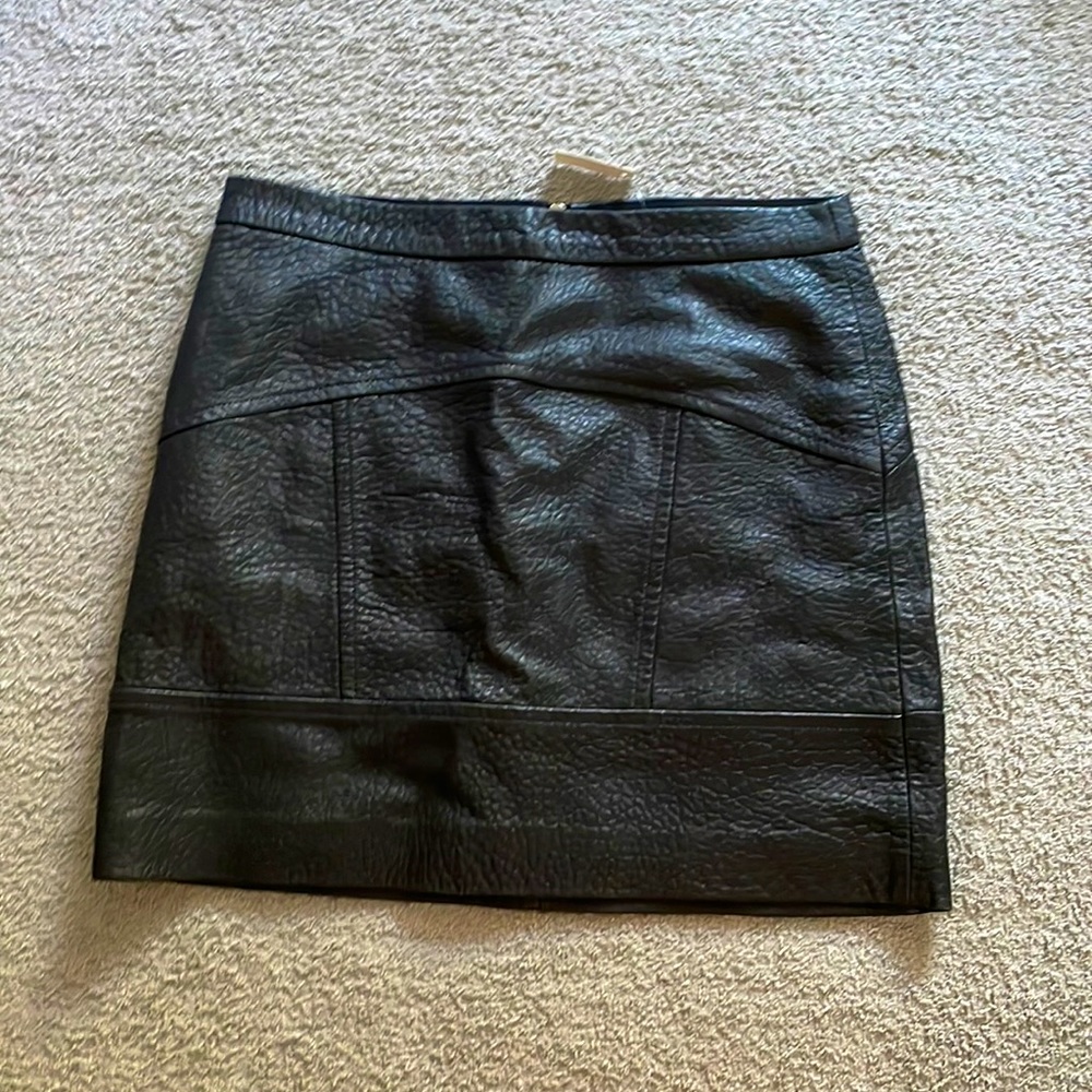 NWT Madewell pebbled black leather skirt